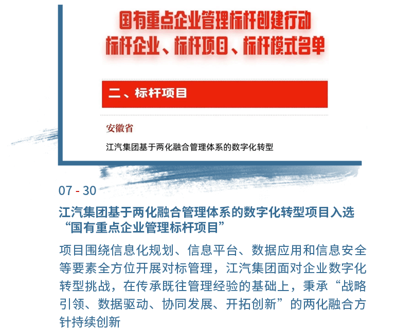 7月30日williamhill威廉希尔官网集团基于两化融合管理体系的数字化转型项目入选“国有重点企业管理标杆项目”